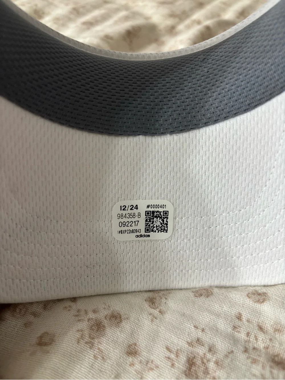 adidas White Sun Visor with Tonal Logo